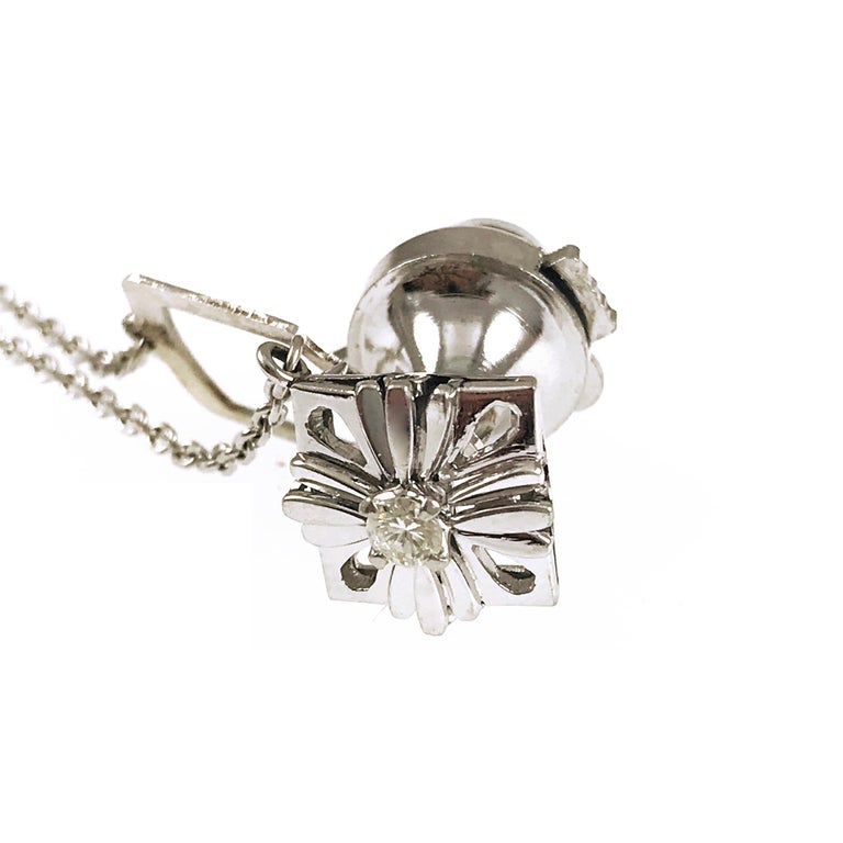 Platinum Diamond Tie Tack, Chain For Sale at 1stDibs tie tack with chain