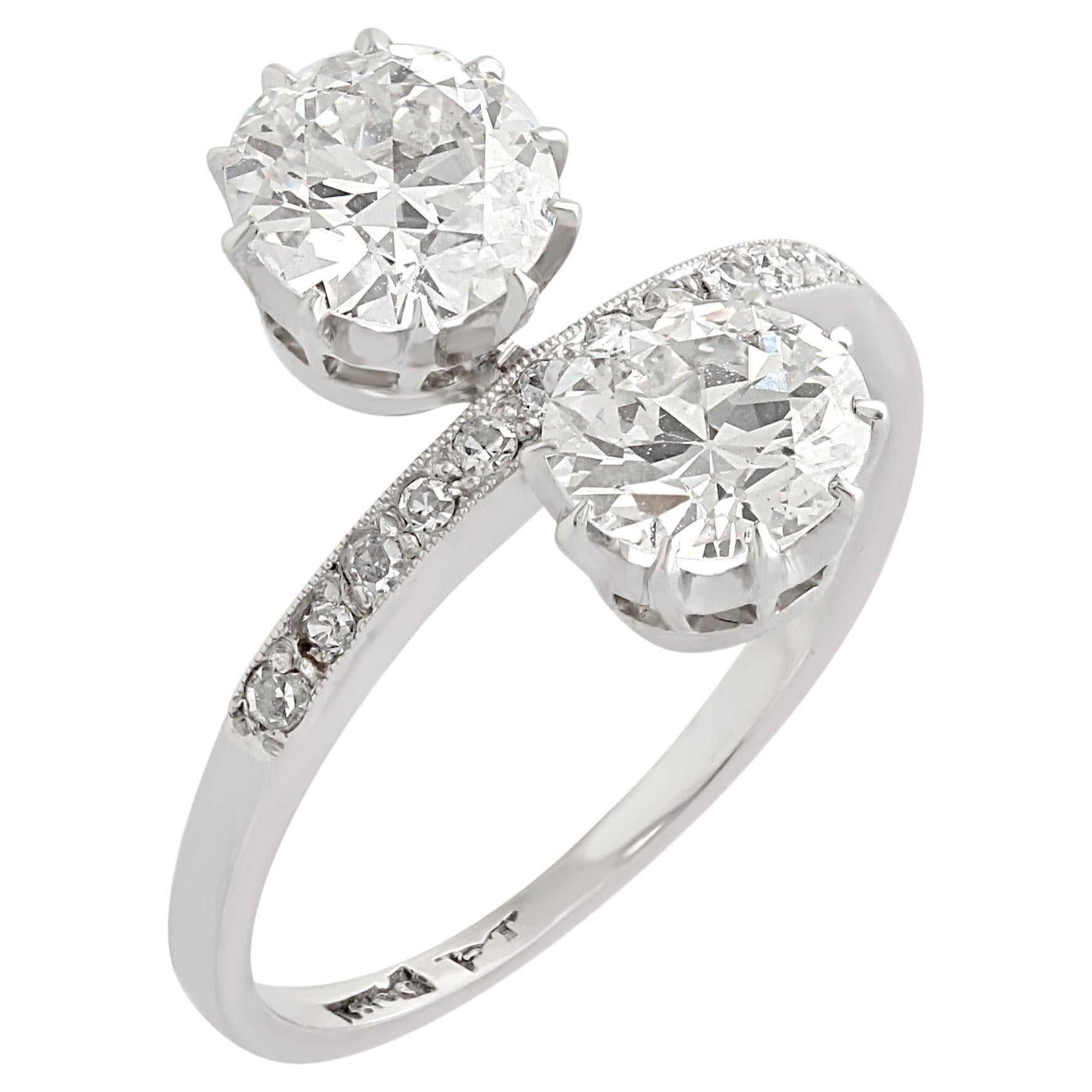 Platinum & Diamond Toi Et Moi Engagement Ring