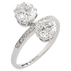 Retro Platinum & Diamond Toi Et Moi Engagement Ring