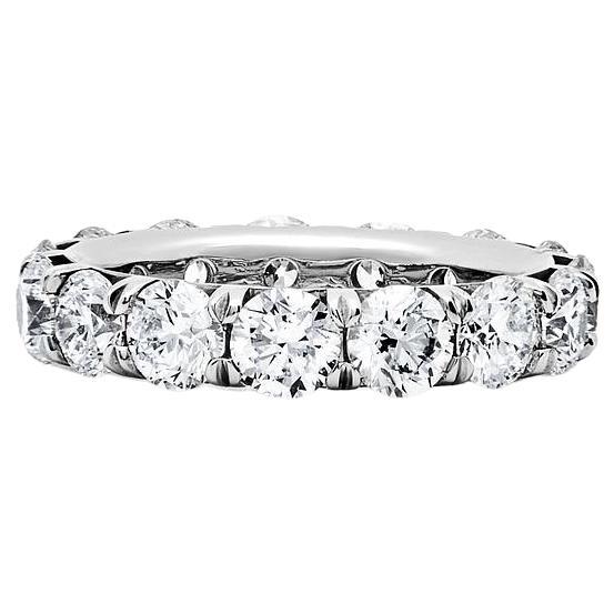 Eternity-Ring aus Platin mit Diamanten „Trellis“ im Angebot
