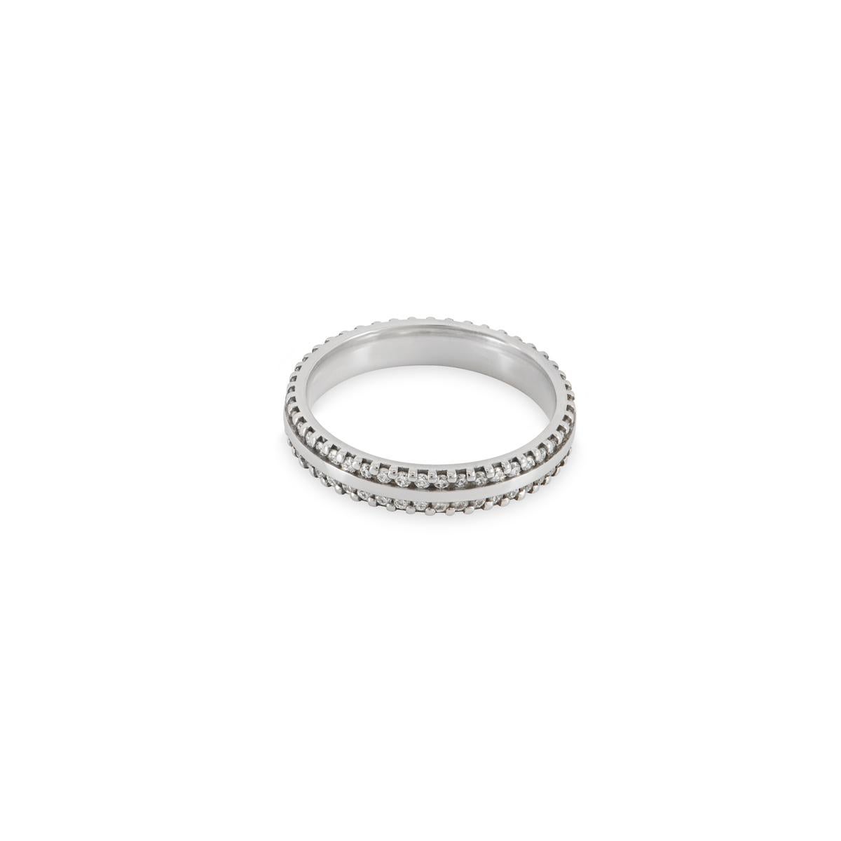 Platinum Diamond Two Row Full Eternity Ring 0.53ct In Excellent Condition For Sale In London, GB