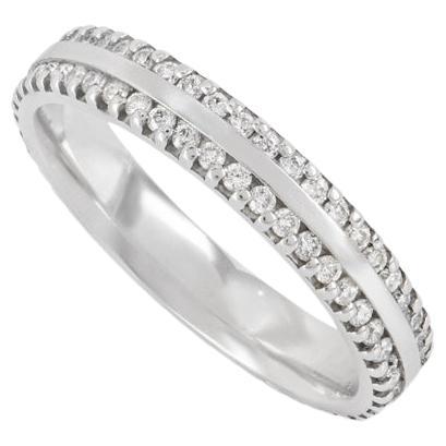 Platinum Diamond Two Row Full Eternity Ring 0.53ct For Sale