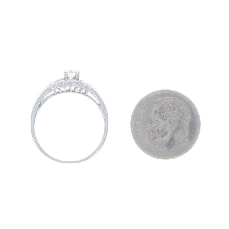Platinum Diamond Vintage Engagement Ring - Round Brilliant .46ctw 1