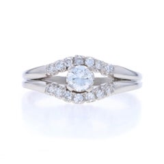 Anello di fidanzamento vintage con diamante in platino - Brilliante rotondo da 0,46 ct.