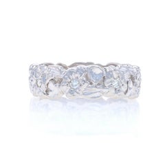 Platinum Diamond Vintage Eternity Band Single Ct.16ctw Flower Garland Ring 6 1/4