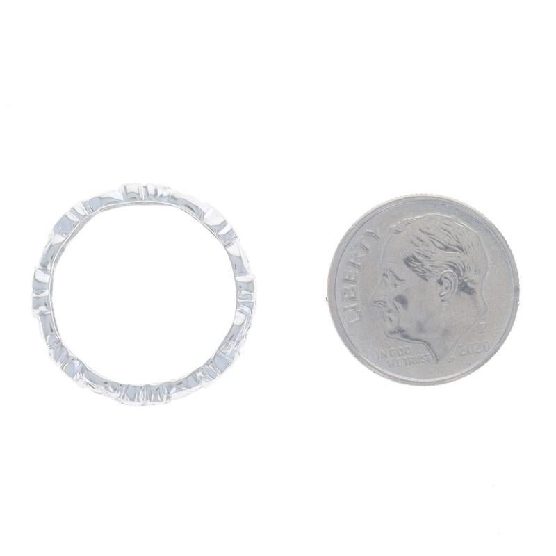 Platinum Diamond Vintage Eternity Band Single Ct.16ctw Flower Garland Ring 6 1/4 1