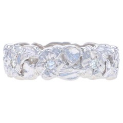 Platinum Diamond Vintage Eternity Band Single Ct.16ctw Flower Garland Ring 6 1/4