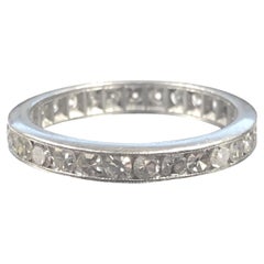 Platinum Diamond Vintage Eternity Stacking Band Ring