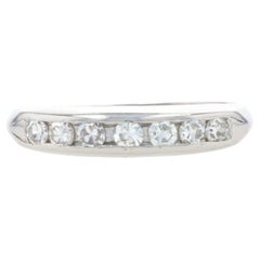 Platinum Diamond Vintage Wedding Band - 900 Single Cut .35ctw Seven-Stone Ring