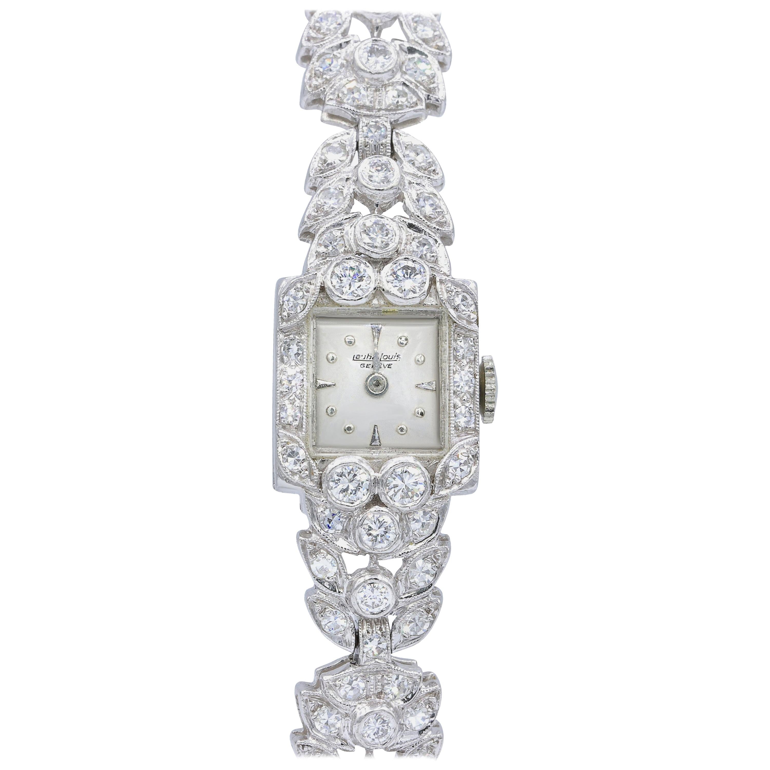 Montre en platine et diamant