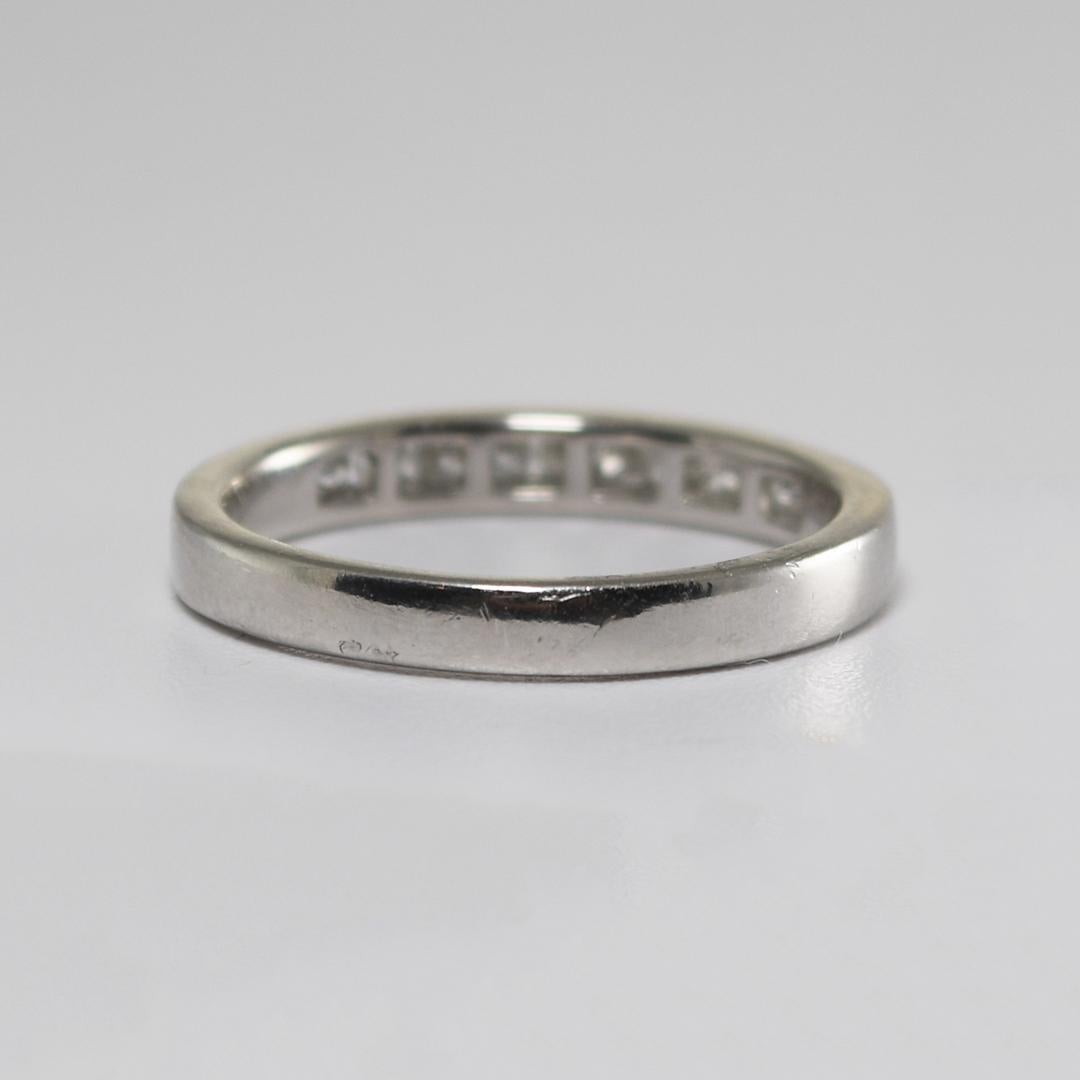 Round Cut Platinum Diamond Wedding Band 0.30ct