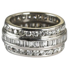 Vintage Platinum Diamond Wedding Band 2.50ct