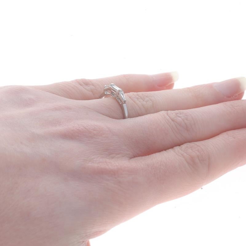 Women's Platinum Diamond Wedding Band - Baguette .14ctw Three-Stone Ring For Sale