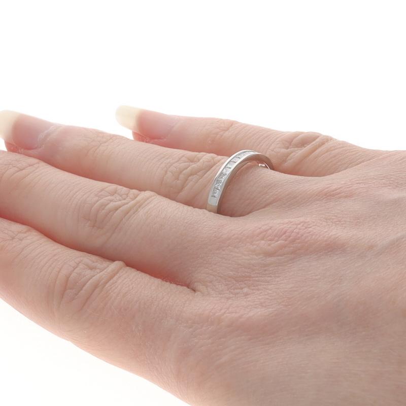 Women's or Men's Platinum Diamond Wedding Band - Princess Cut .25ctw IGL Channel Set Ring For Sale
