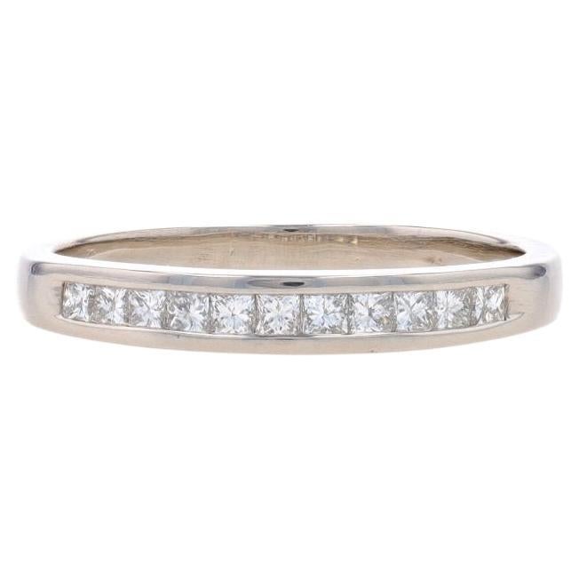 Platinum Diamond Wedding Band - Princess Cut .25ctw IGL Channel Set Ring For Sale