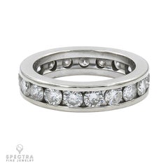 Platinum Channel-Set Diamond Wedding Band, 2.47ct, Size 4.5, USA
