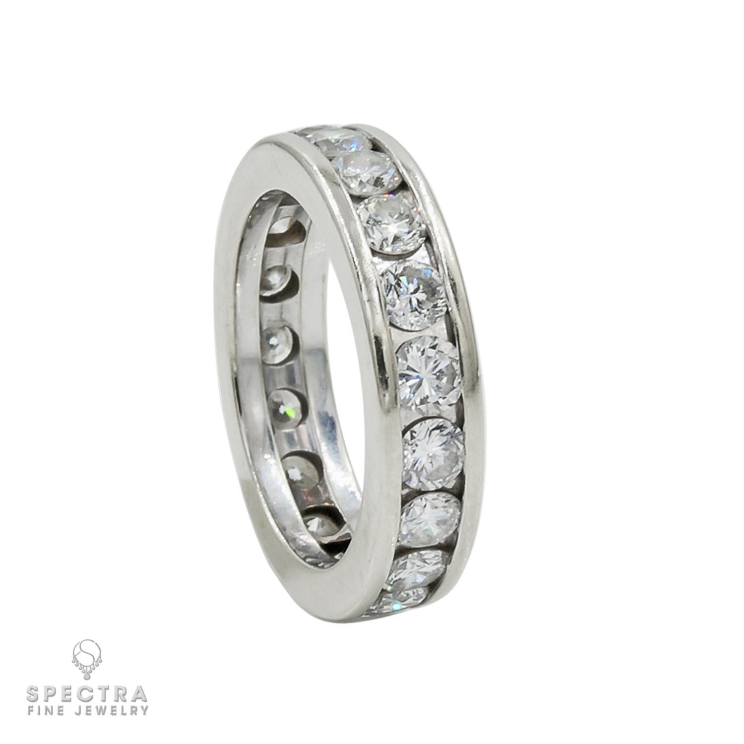 Contemporary Platinum Diamond Wedding Band Ring For Sale