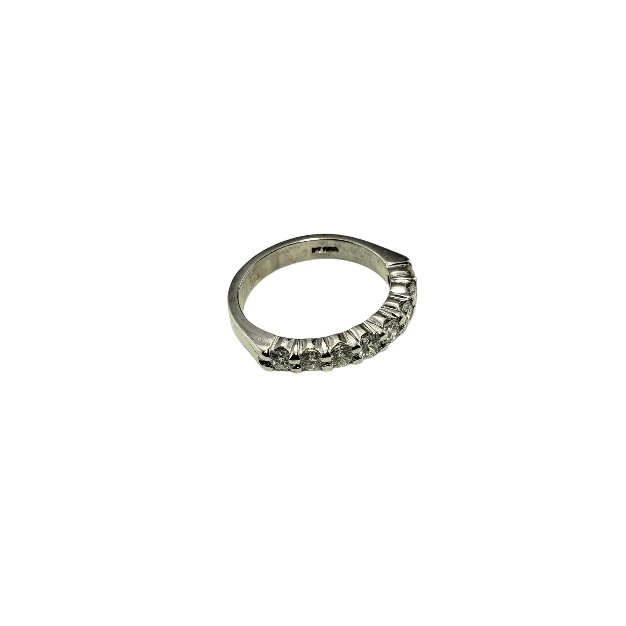 Round Cut Platinum Diamond Wedding Band Ring Size 4.5 #15790 For Sale