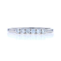 Platinum Diamond Wedding Band - Round Brilliant 0.24ctw Six-Stone Ring