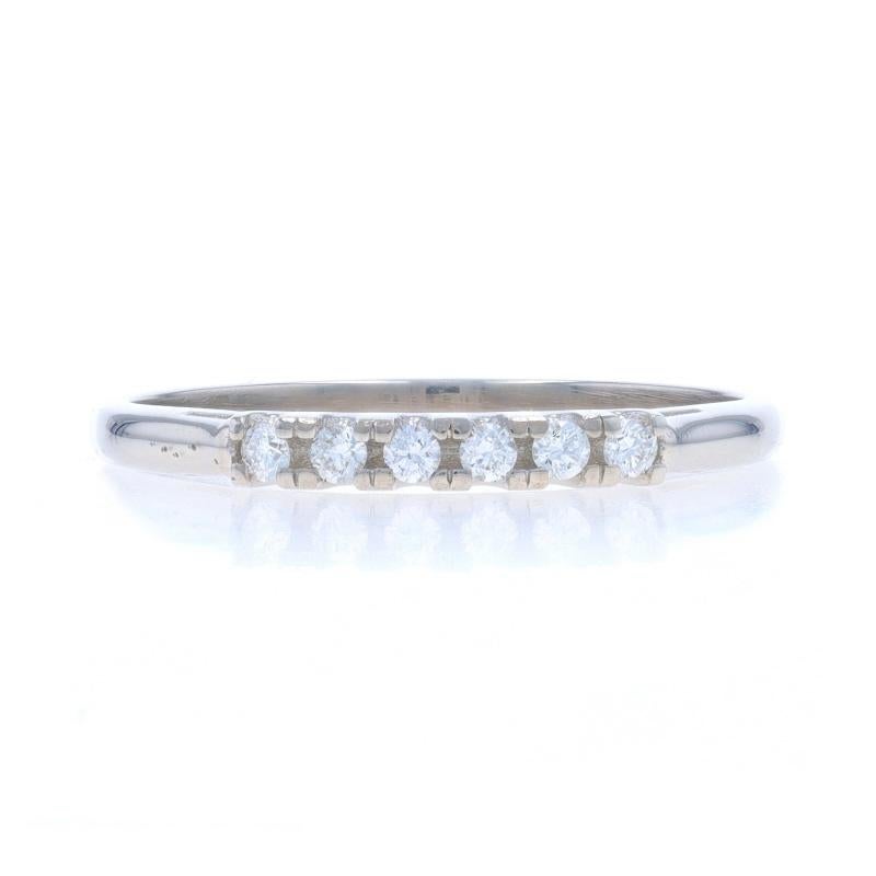 Alianza de Platino - Brillante Redondo .12ctw Anillo de Seis Piedras