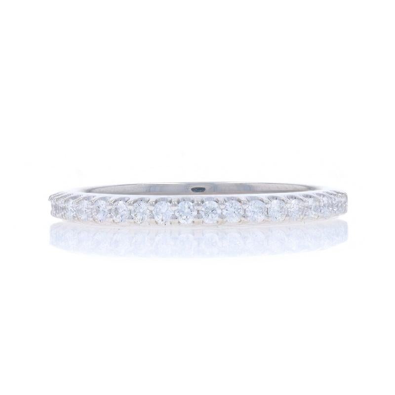 Size: 7
Sizing Fee: Up 1/2 a size for $80 or Down 1/2 a size for $60

Metal Content: Platinum 950

Stone Information

Natural Diamonds
Carat(s): .50ctw
Cut: Round Brilliant
Color: F - G
Clarity: VS1 - VS2

Total Carats: .50ctw

Style: Wedding Band