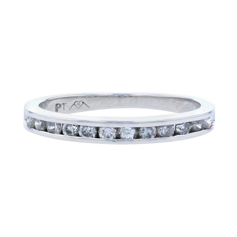 Platinum Diamond Wedding Band, Round Brilliant Cut .18ctw Channel Set Ring