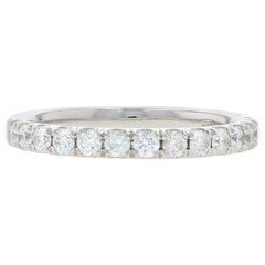 Vintage Platinum Diamond Wedding Band, Round Brilliant Cut .50ctw Women's Stackable Ring