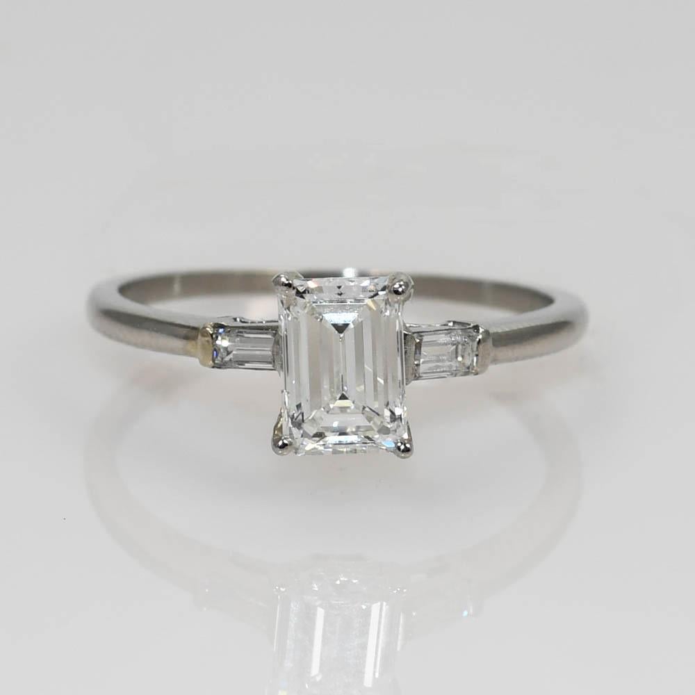 Platinum Diamond Wedding Ring Set 0.94ct For Sale 1