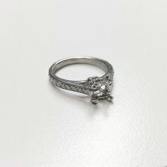 Platinum Diamond Wedding Semi Mount Ring