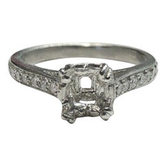 Platinum Diamond Wedding Semi Mount Ring
