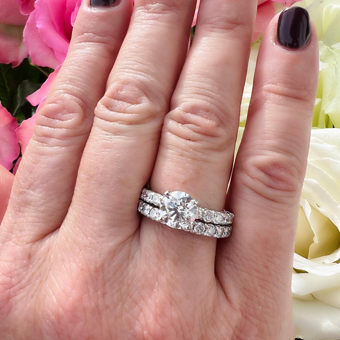 Parure nuziale in platino con diamanti In condizioni ottime in vendita a San Francisco, CA