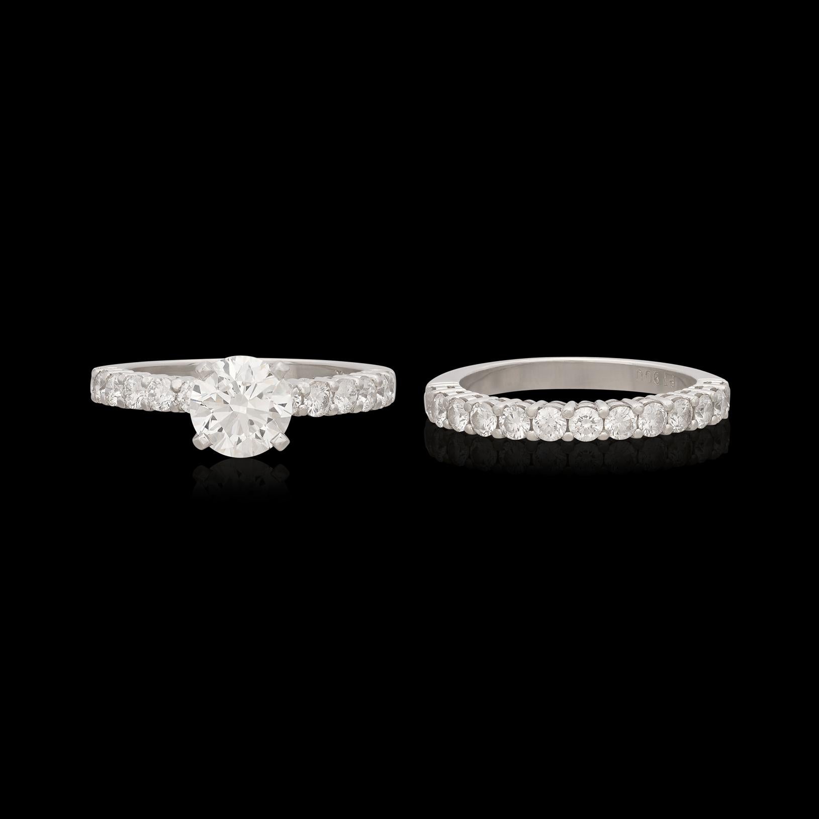 Platinum Diamond Wedding Set For Sale 2