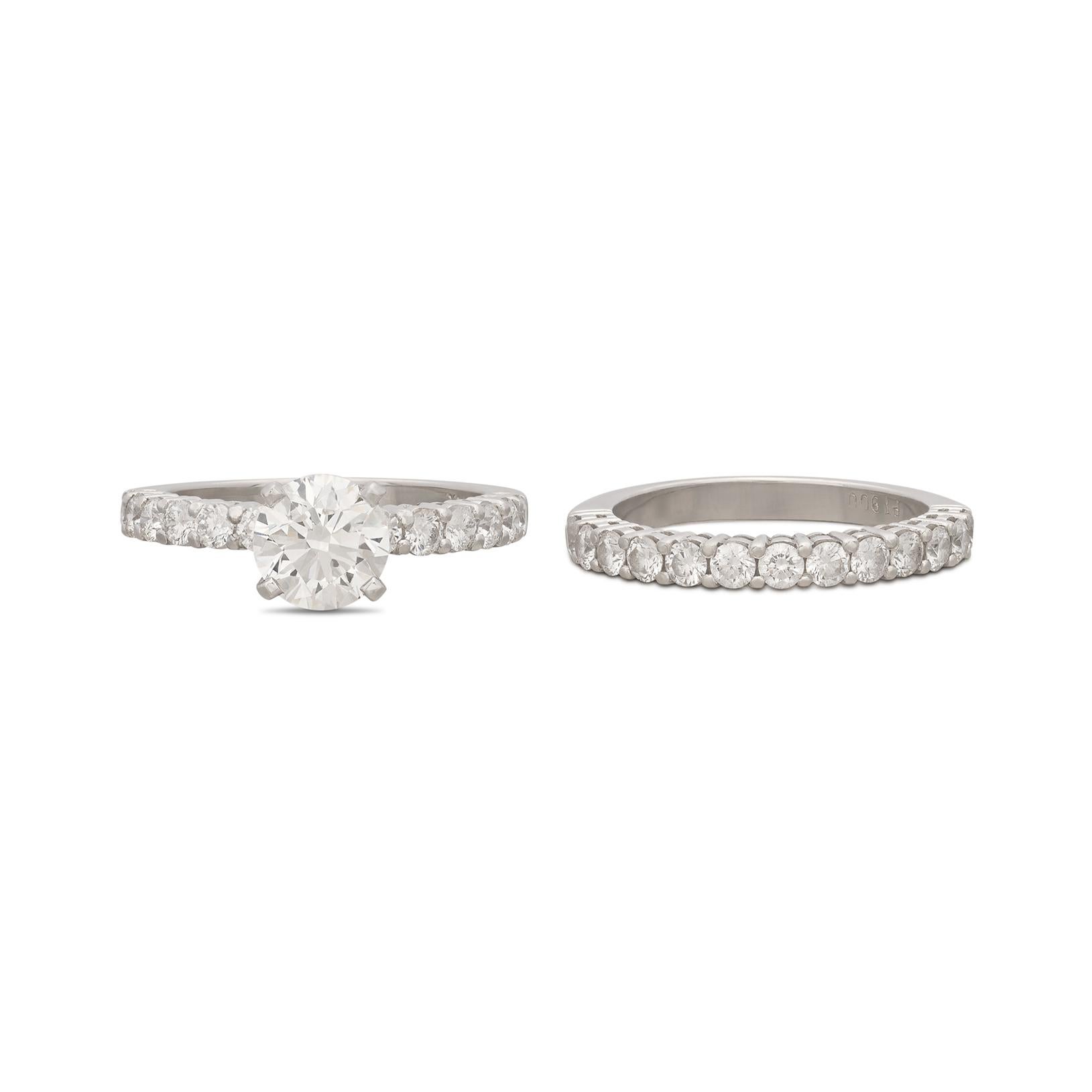 Parure nuziale in platino con diamanti in vendita 3