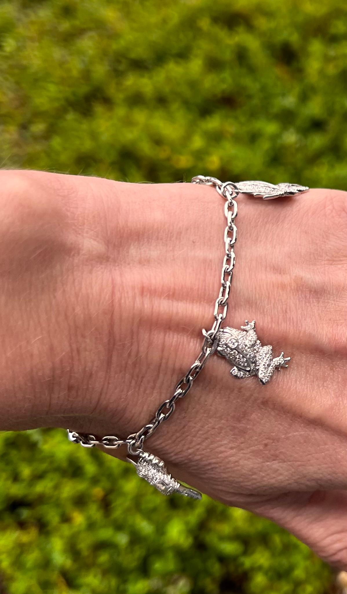 Platinum Diamond Whimsical Charm Bracelet For Sale at 1stDibs platinum charm bracelet