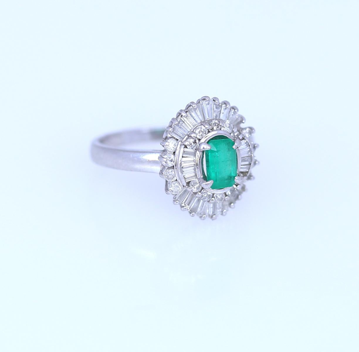 Platinum Diamonds Baguettes Emerald Ring, 2010 2