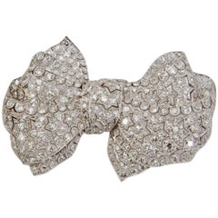 Platinum Diamonds Bow Brooch