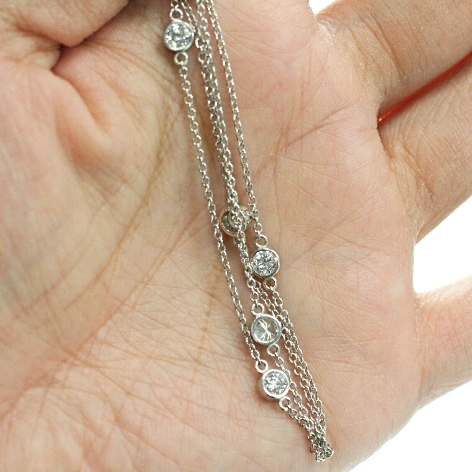 Contemporary Platinum Diamonds by the Yard Necklace