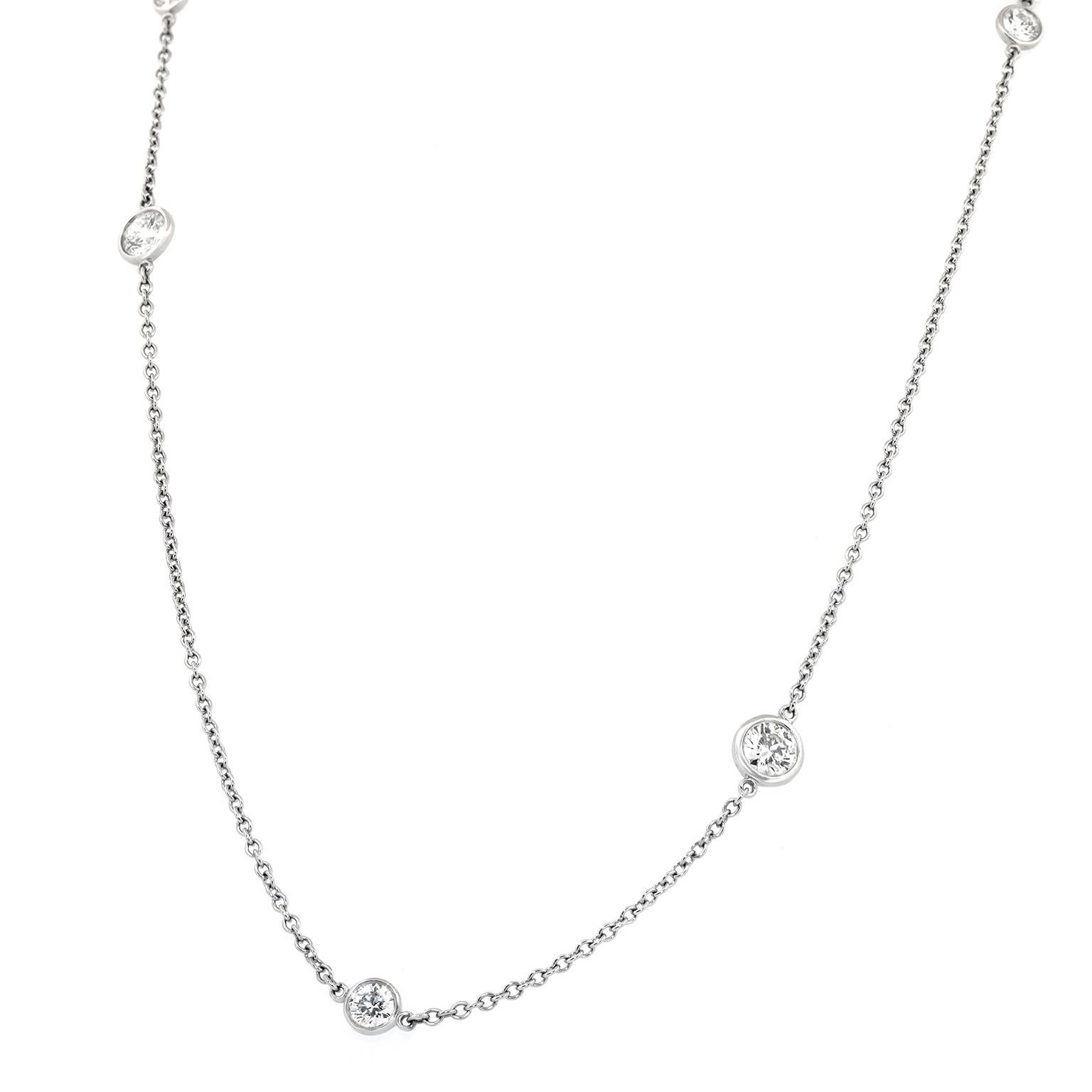 Platinum Diamonds by the Yard Sprinkle Necklace by Elsa Peretti for Tiffany & Co For Sale 1