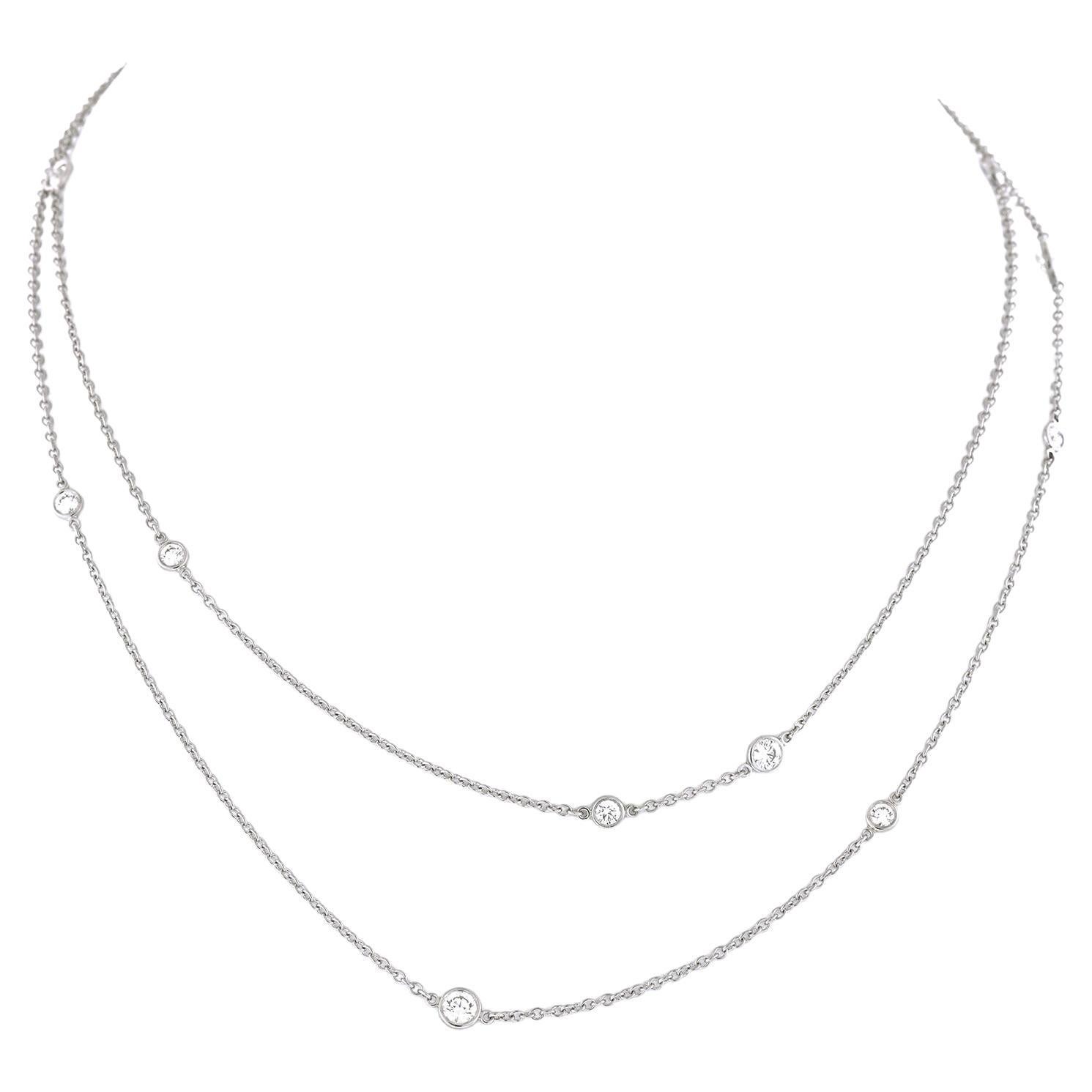 Platinum Diamonds by the Yard Sprinkle Necklace by Elsa Peretti for Tiffany & Co For Sale