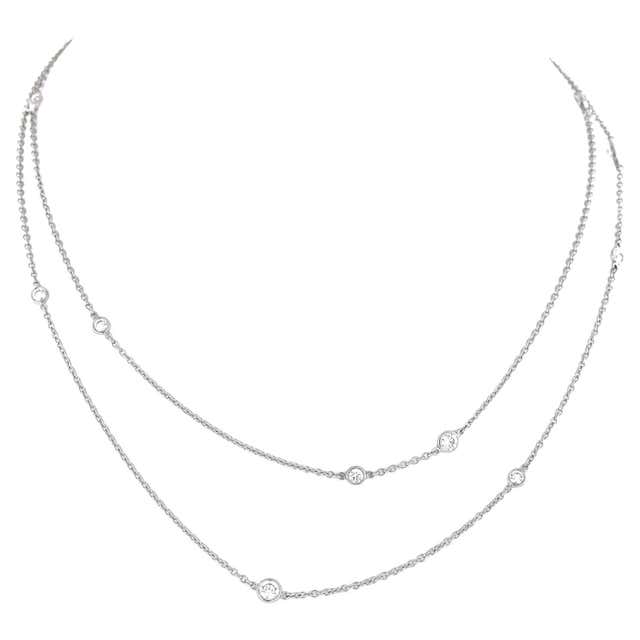 Tiffany and Co. Elsa Peretti Diamond by the Yard Platinum Necklace For ...