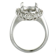Platinum Diamonds Large Oval Mounting Ring