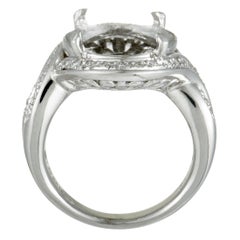 Platinum Diamonds Large Oval Mounting Ring