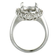 Platinum Diamonds Large Oval Mounting Ring
