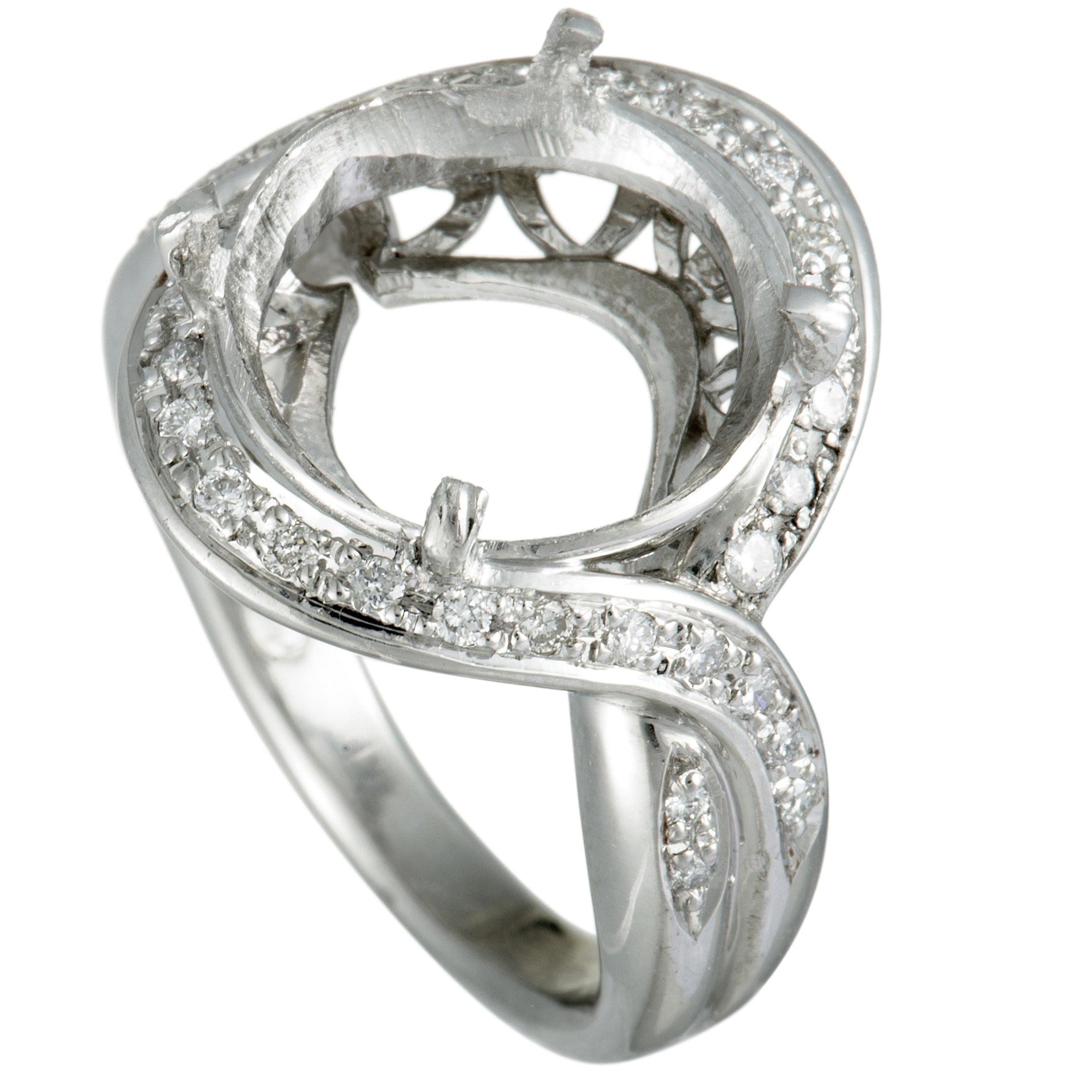 Platinum Diamonds Large Oval Mounting Ring