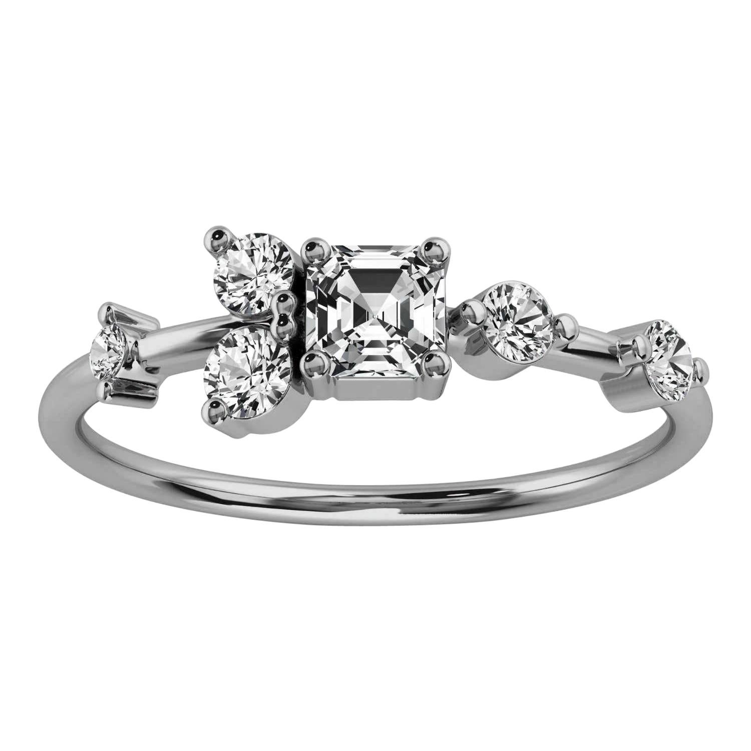 Platinum Dorota Delicate Organic Design Diamond Ring '2/5 Ct. Tw'