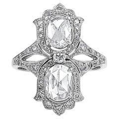 Platinum Double Rose Cut Diamond Ring