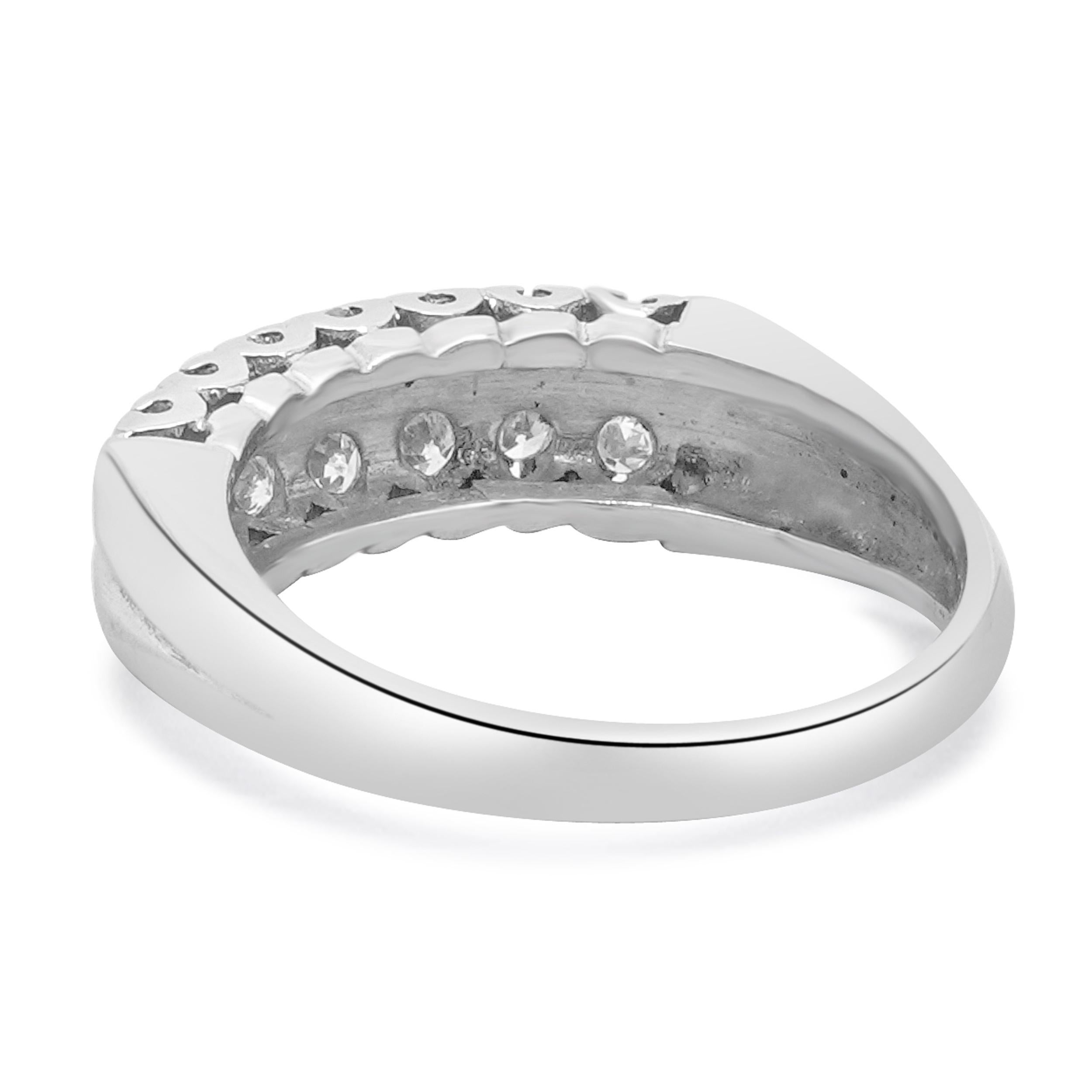 Platin Doppelreihiger Diamantring im Zustand „Hervorragend“ im Angebot in Scottsdale, AZ