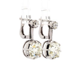 Pendientes de Platino con Diamantes talla Mina Antigua de 8,53ct Claridad VS2
