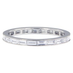 Platinum East, West Style Baguette Diamond Eternity Band Ring