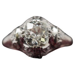 Platinum Edwardian 1.25ct Old Mine Diamond Engagement Ring